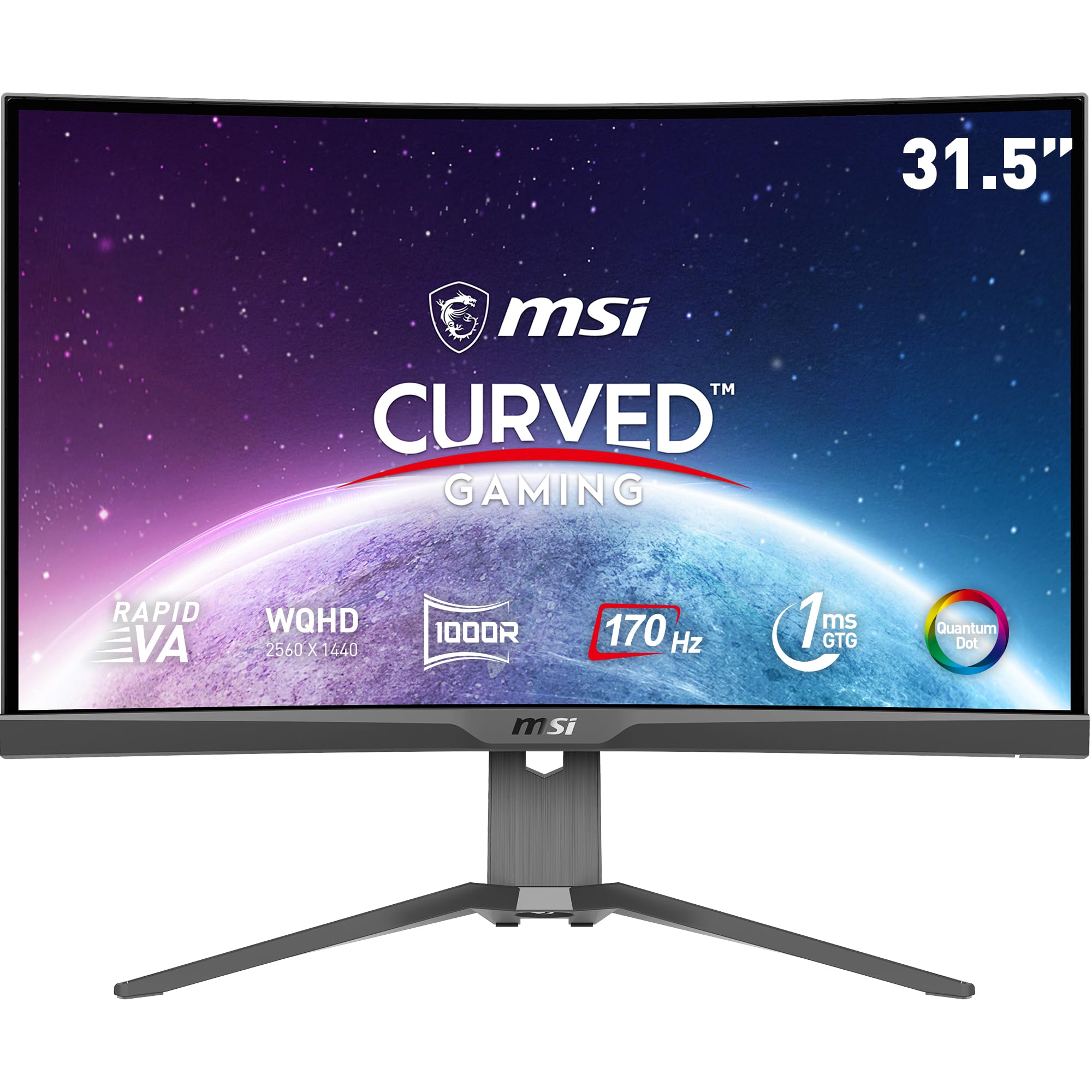 MSI MAG 325CQRF-QD Monitor Gaming 32" WQHD, VA rapido, 170Hz / 1ms GTG, (2560 x 1440), 1000R, HDR Ready - DP (1.2a), HDMI (2.0b), USB Type C