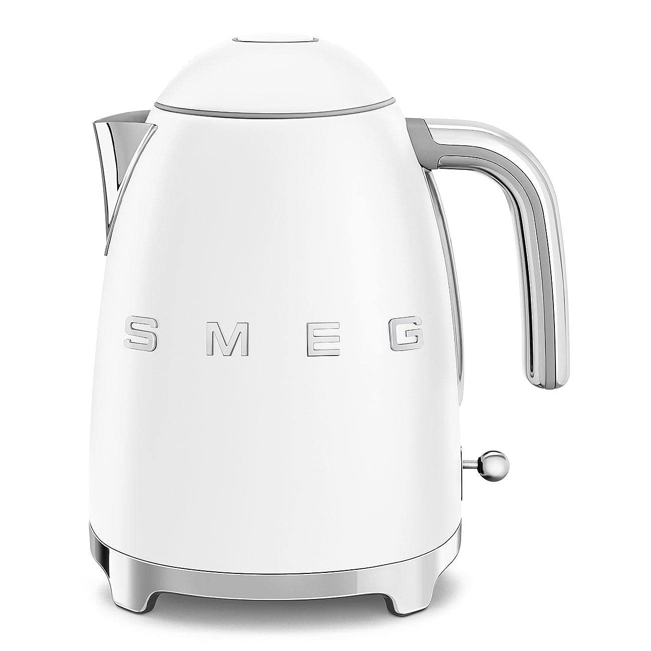 Smeg, Bollitore Elettrico KLF03WHMEU 1,7 L, Filtro Anticalcare Lavabile, Autospegnimento di Sicurezza, Indicatore Livello di Acqua, Base Antiscivolo e Avvolgicavo Integrato, Potenza 2400W, Bianco