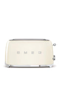 Smeg, Tostapane 2x4 TSF02CREU, 2 Scomparti per 4 fette, 6 Livelli di Doratura, Funzione Riscaldamento, Scongelamento e Bagel, Espulsione Automatica del Pane, Cassetto Raccoglibriciole, 1500W, Panna