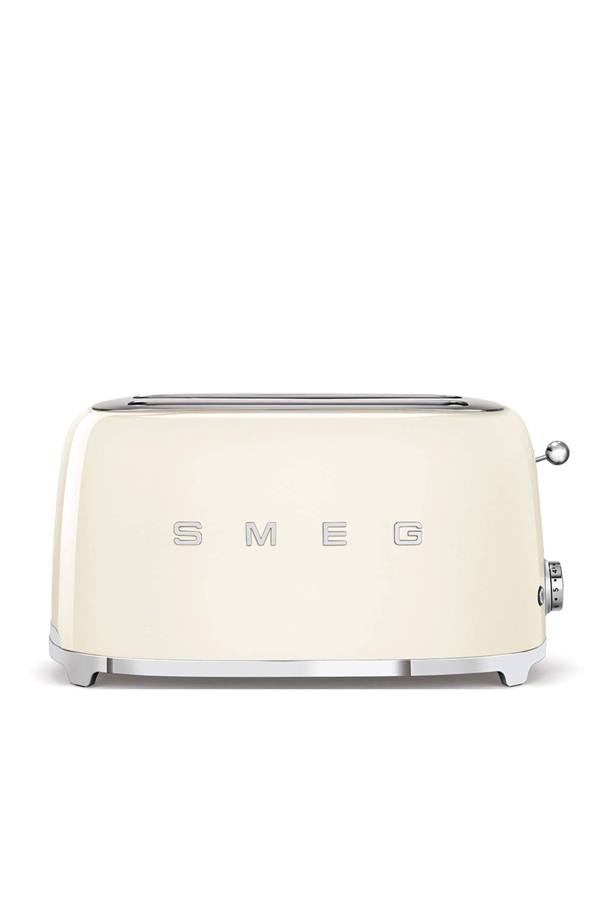 Smeg, Tostapane 2x4 TSF02CREU, 2 Scomparti per 4 fette, 6 Livelli di Doratura, Funzione Riscaldamento, Scongelamento e Bagel, Espulsione Automatica del Pane, Cassetto Raccoglibriciole, 1500W, Panna