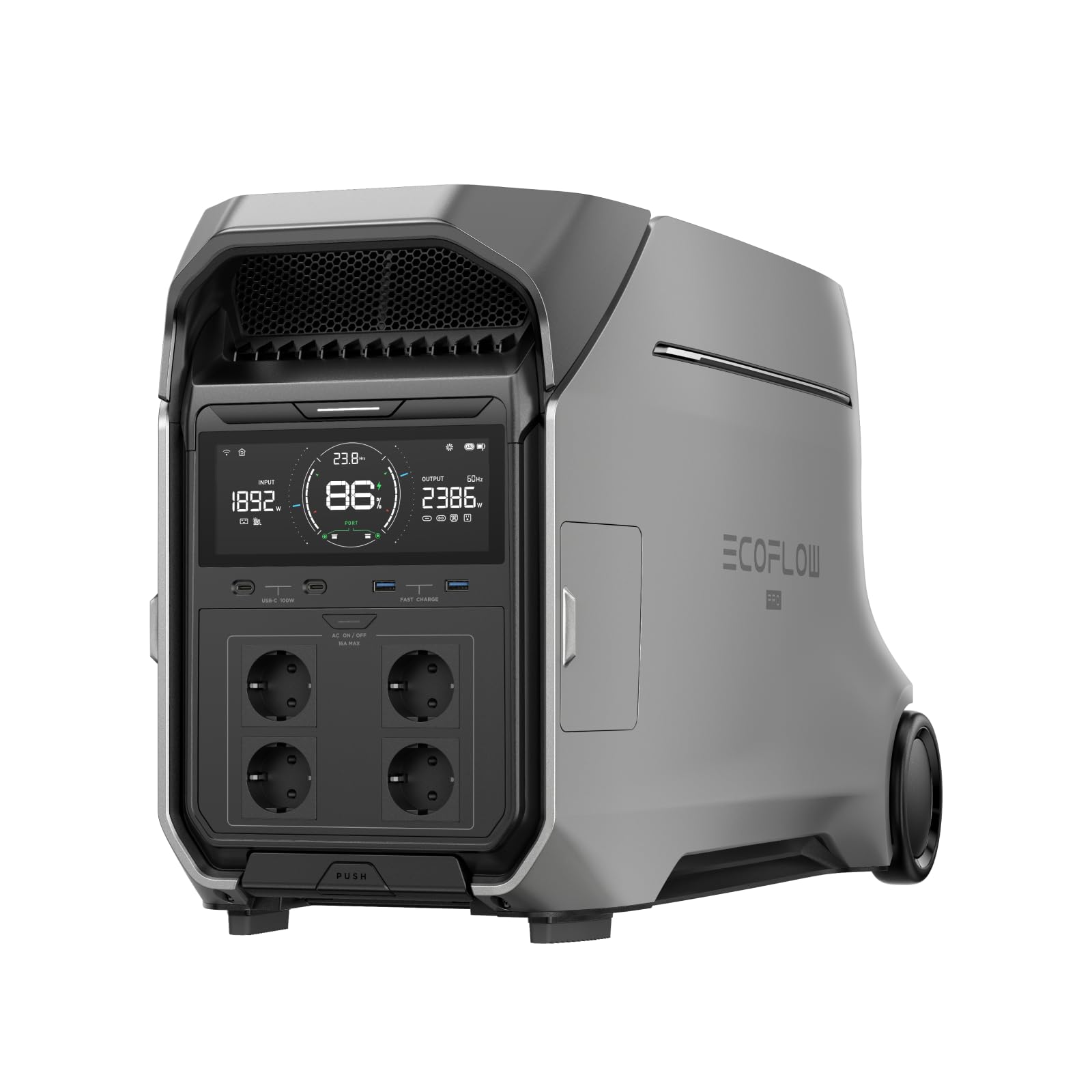 ECOFLOW Centrale elettrica portatile DELTA Pro 3, batteria LFP da 4.096 Wh, espandibile fino a 12 kWh, uscita CA da 4.000 W, generatore solare per uso domestico, interruzioni di corrente, camper