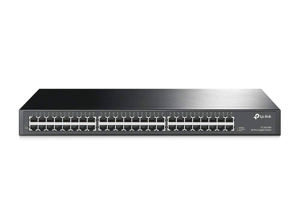 TP-Link TL-SG1048 Switch 48 Porte Gigabit, 10/100/1000 Mbps, Montaggio su Rack, Plug  Play,‎‎ 802.1p/DSCP QoS, Involucro in Metallo Resistente, Installazione Facile, Tecnologia Green Ethernet