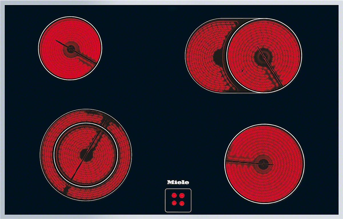 Miele KM 6031 - Piano cottura elettrico in vetroceramica, 79,4 cm, con indicatore di calore residuo