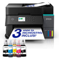 Epson EcoTank ET-3850 Stampante Multifunzione A4, Serbatoi Ricaricabili Alta Capacità, 5 Flaconi Inclusi pari a 14000pag B/N 5200pag Colore, Display LCD, Wi-Fi/Direct