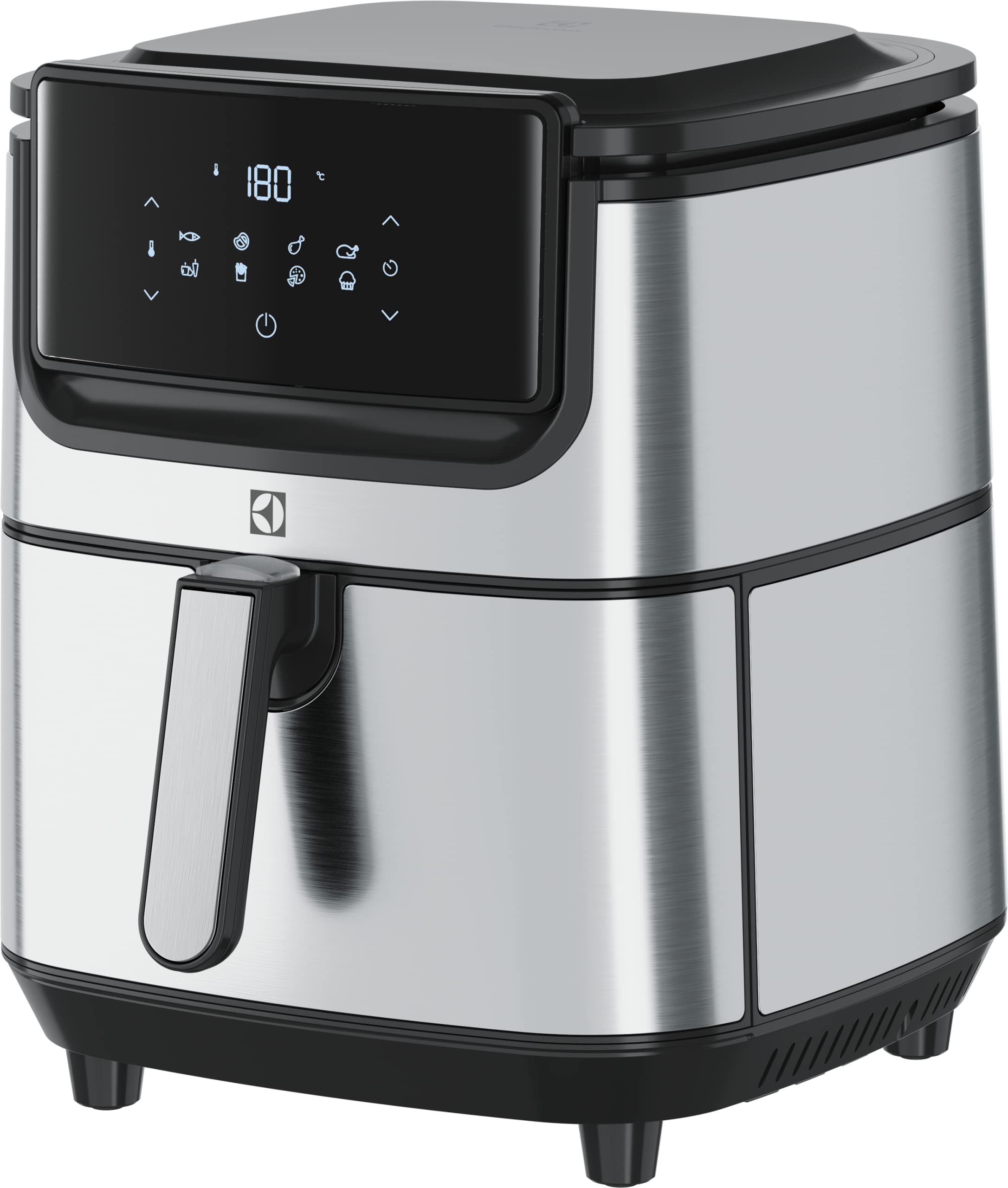 Electrolux E6Af1-6St Explore 6 Friggitrice Ad Aria, 8 Programmi Di Cucina Preimpostati Per Cucina Sana, Potenza 1800W, Argento Nero, ‎43 x 42.5 x 42.5 cm 7.3 Kg