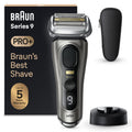 Braun Series 9 PRO +, Rasoio Elettrico Barba, Regolabarba Uomo, Rifinitore di precisione, Custodia da Viaggio in tessuto, Batteria Litio Ion, 100% Impermeabile Idea Regalo, 9515s Grafite