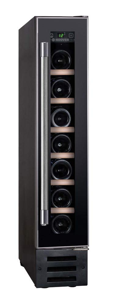 Hoover HWCB15UK - Raffreddatore per vino autonomo, temperatura singola, 7 bottiglie, larghezza 15 cm, nero