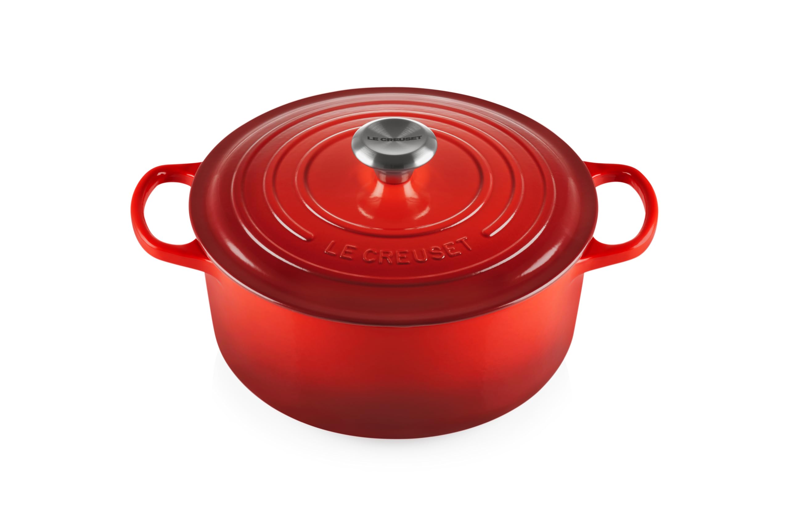 Le Creuset Cocotte rotonda Evolution in ghisa vetrificata con Coperchio, diameter 26 cm, Ciliegia, 21177260602430