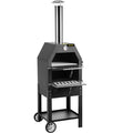 VEVOR Forno per pizza per esterni, forno a legna da 12 pollici, forno per pizza a 2 strati, forno a legna con 2 ruote rimovibili, forni per pizza a legna con temperatura massima di 1200°C per barbecue