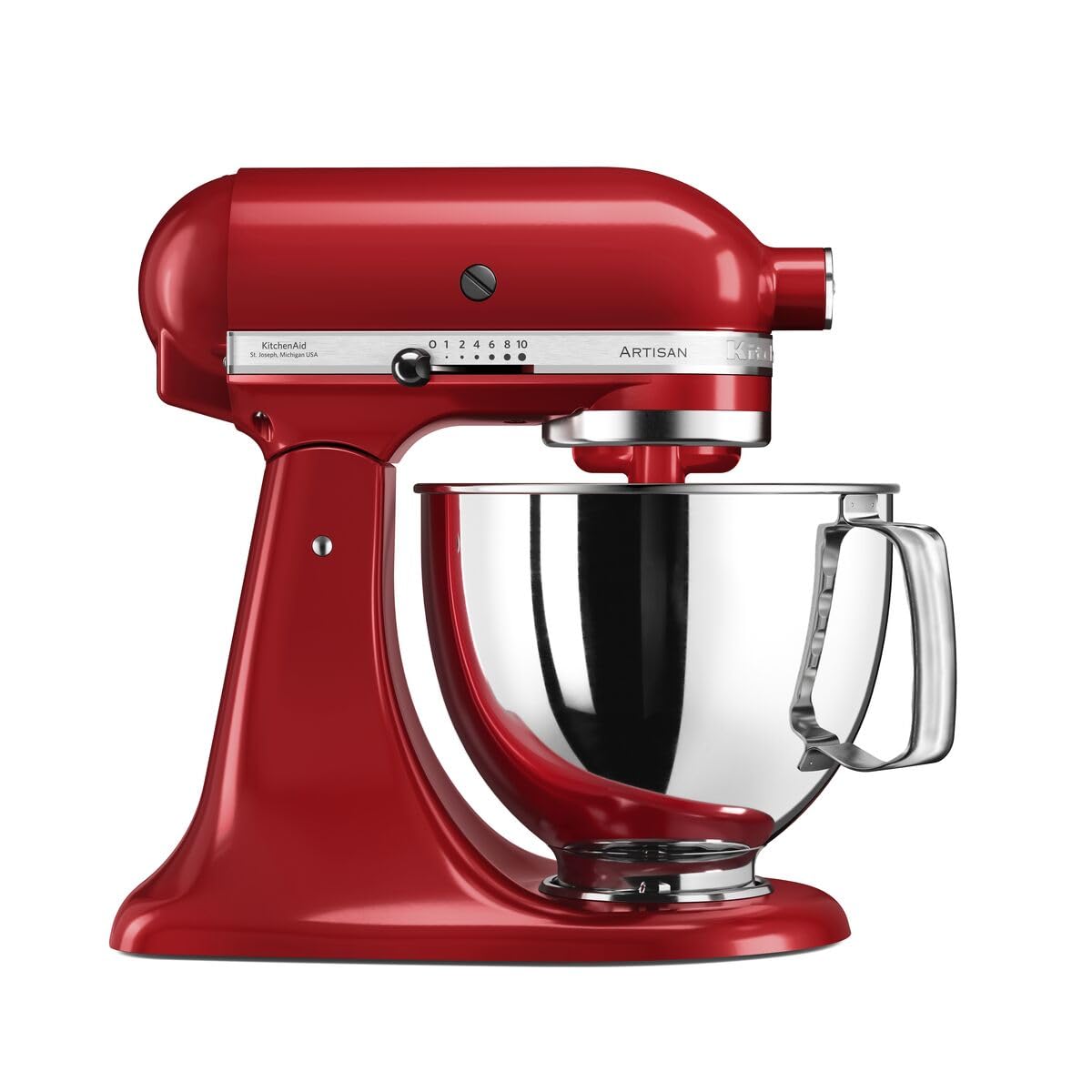 Kitchenaid Planetaria - Artisan - Robot da Cucina con testa inclinabile e 3 accessori - 4.8 L - Impastatrice - Color Rosso imperiale