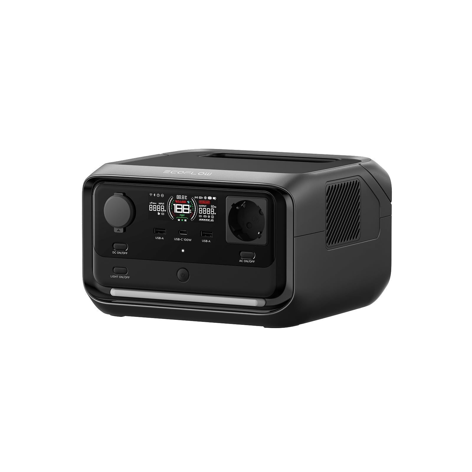EcoFlow Centrale elettrica portatile RIVER 3 Plus, batteria LFP 286Wh, uscita 1200W, autonomia 16 ore per apparecchi
