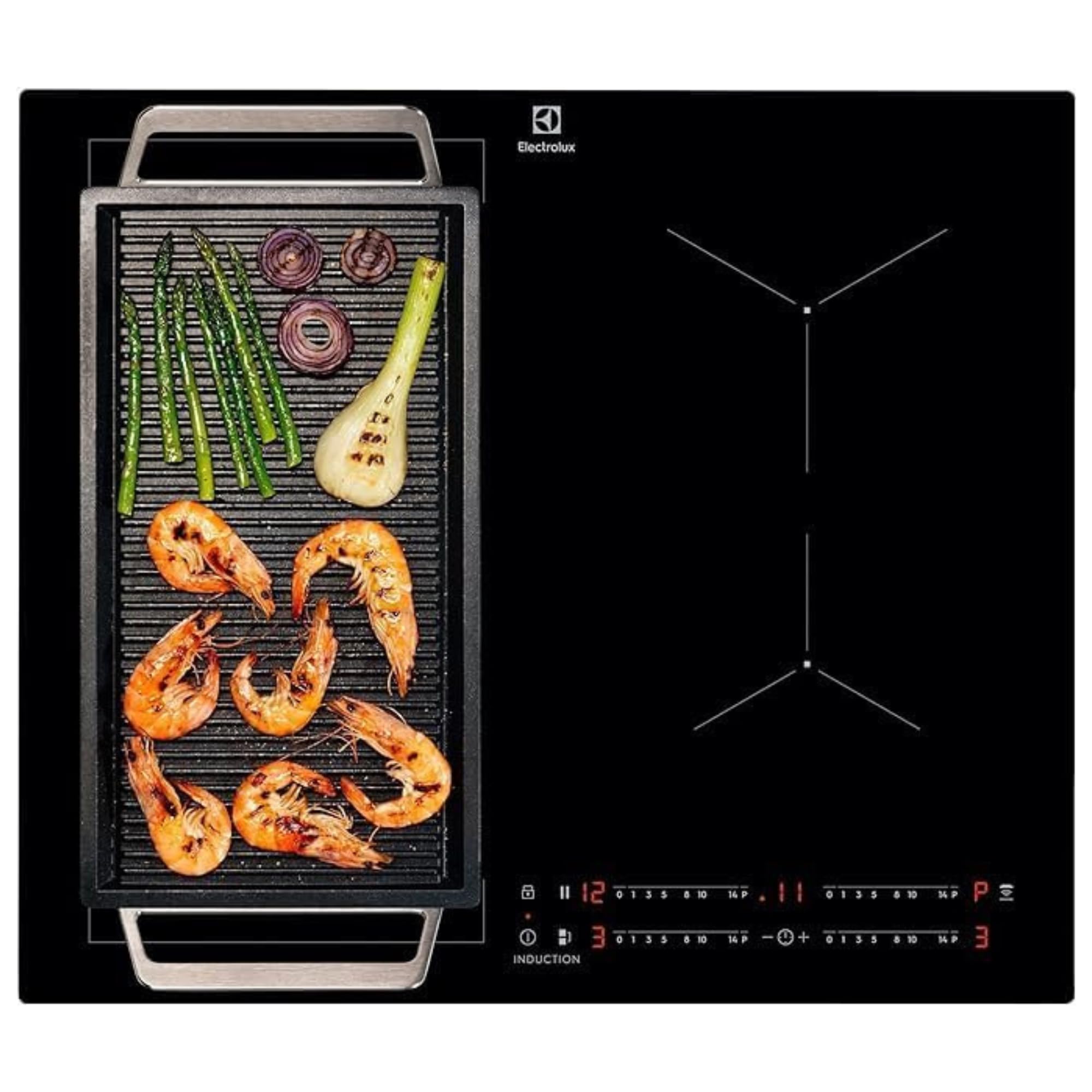 Electrolux Piano Cottura a Induzione LIL63443, 4 Zone, Funzione Bridge, 60cm, PowerBoost, Controllo Touch, Vetroceramica, Tecnologia Hob2Hood, Sicurezza Bambini, Timer, Design Nero Elegante