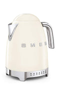 Smeg, Bollitore Temperatura Variabile KLF04CREU 1,7L, Più Livelli di Temperatura, Filtro Anticalcare Lavabile, Autospegnimento di Sicurezza, Indicatore Livello Acqua, Avvolgicavo, Potenza 2400W, Panna