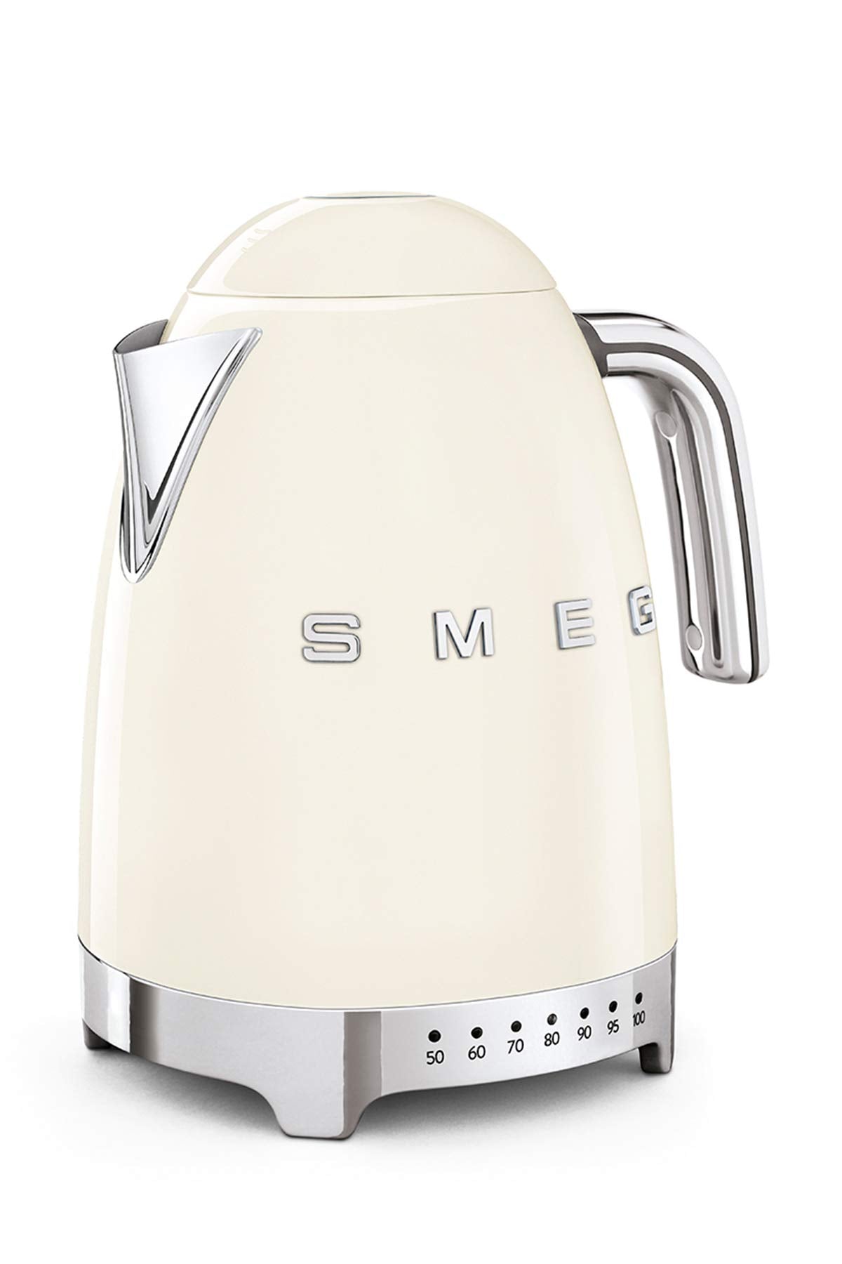 Smeg, Bollitore Temperatura Variabile KLF04CREU 1,7L, Più Livelli di Temperatura, Filtro Anticalcare Lavabile, Autospegnimento di Sicurezza, Indicatore Livello Acqua, Avvolgicavo, Potenza 2400W, Panna