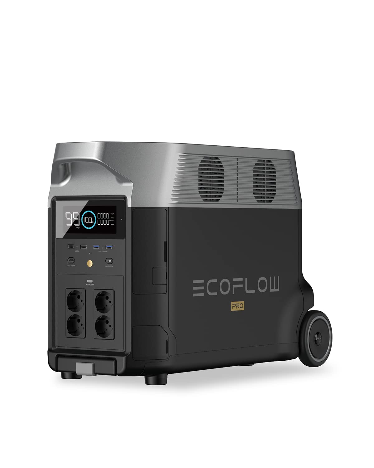 ECOFLOW Centrale Elettrica Portatile DELTA Pro, Espandibile Generatore Solare, 3,6kWh-25kWh, Enorme Uscità CA da 3600W, Batteria Domestica Portatile per Backup Domestico, Campeggio, Viaggio