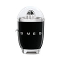 Smeg, Spremiagrumi Elettrico CJF01BLEU, Spremitura a Pressione Manuale, Beccuccio Antigoccia e Cono Universale, Base Antiscivolo, Avvolgicavo Integrato, 70W, Nero