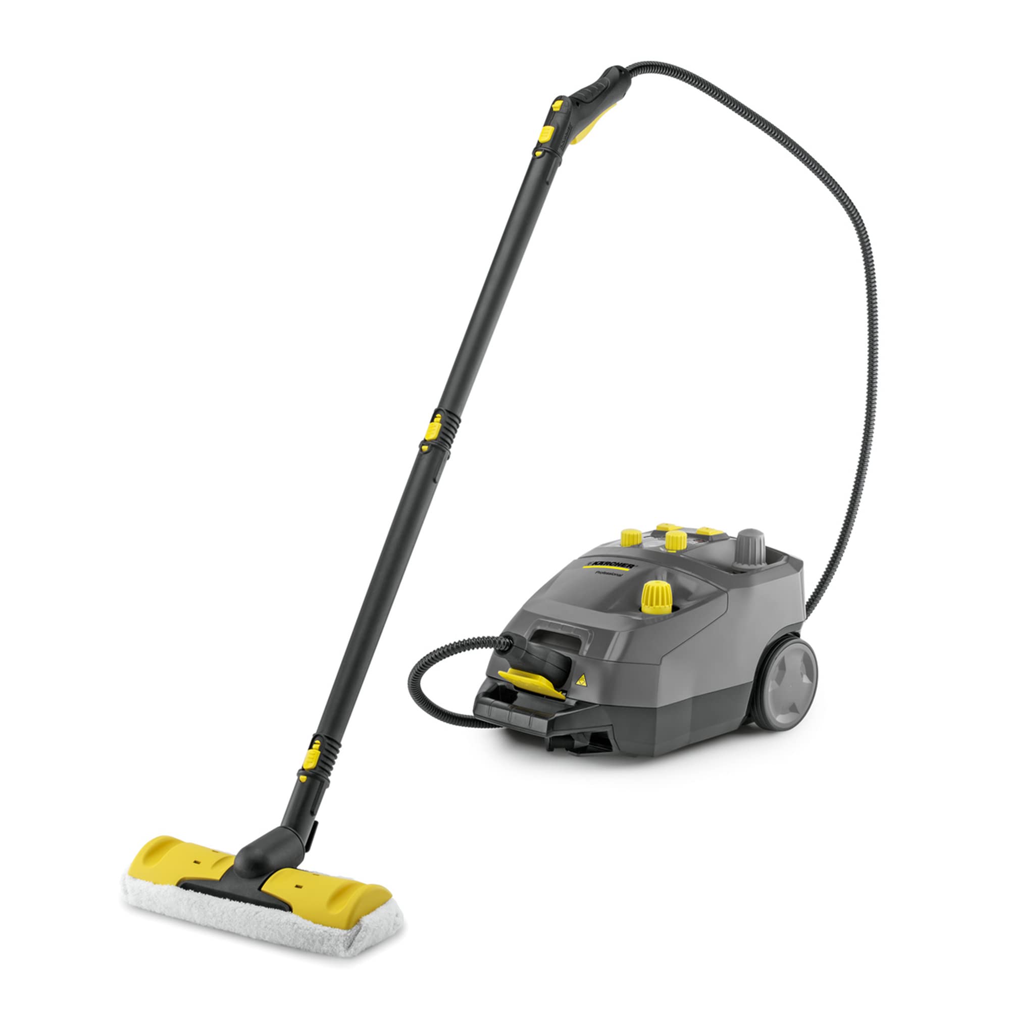 Kärcher pulitore a vapore SG 4/4, pressione vapore: 4 bar, serbatoio: 2,4 l + 2 l, ugello a mano con spazzola, tubo vapore (2 m), 2 ugelli per pavimenti, rivestimento in spugna, accessori