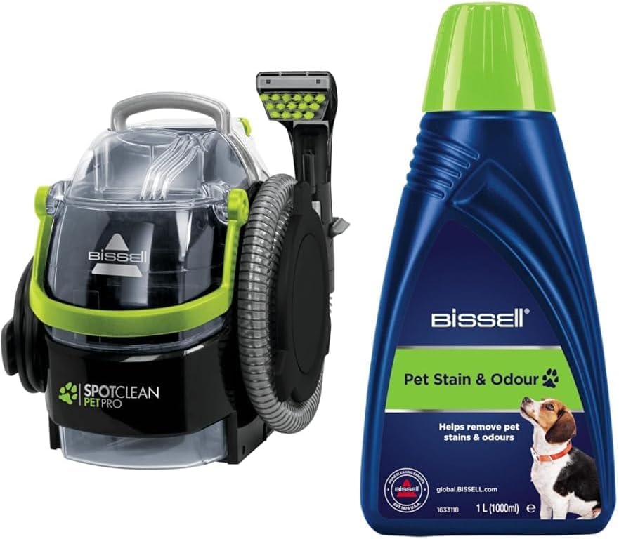 Bissell 15585 SpotClean Pet Pro Compact Portable Cleaner Titanium/Grey/Green  Pet Stain  Odor Formula | For Use With Our Spotclean  Spotclean Pro Products | 1085N