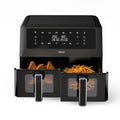 Princess XXL Friggitrice senza olio con doppio cestello - 11 L - Senza BPA e PFAS - Fine cottura sincronizzato - 8 programmi - Finestra di visualizzazione - 2400 W - 2x5,5 L - 182276