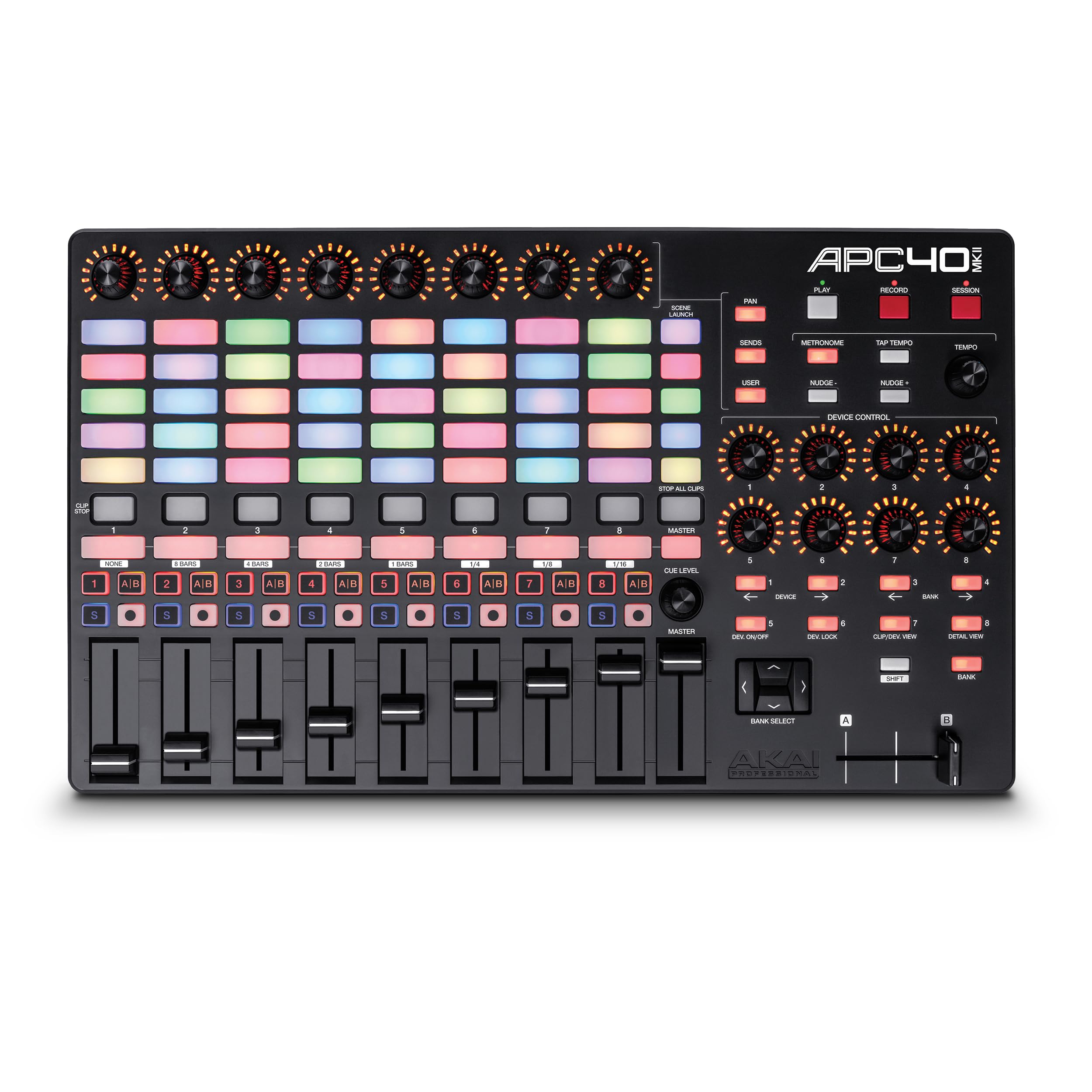 Akai Professional APC40 MKII - Controller 1:1 USB MIDI per la mappatura di Ableton Live Lite con Matrice 5x8 Clip Launch, Controlli e Software incluso